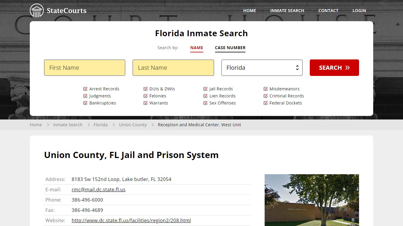 Reception and Medical Center, West Unit Inmate Records Search, Florida ...